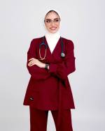 ⁦Burgundy Formal Scrub MedModelle⁩ - الصورة ⁦4⁩