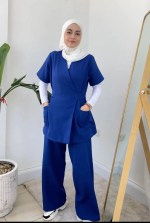 طقم سكرابس نسائي أزرق ملكي Wrap Flex نصف كم